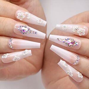 White ombre acrylic nails.