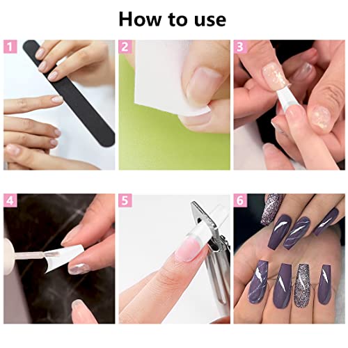 500 Piece Natural Look White Tip Coffin Acrylic Nails for Durable Nail Art - Image 7