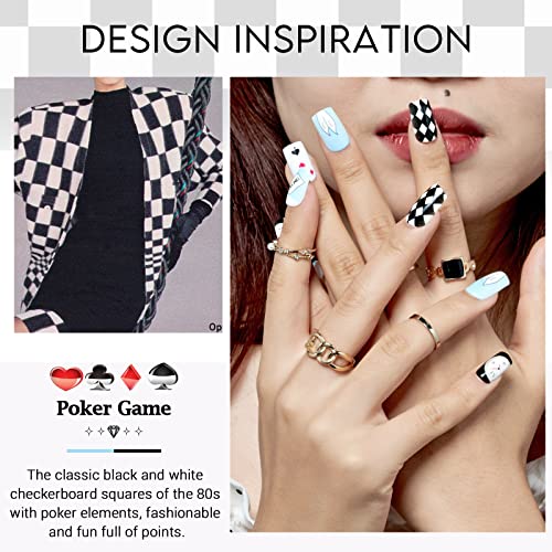 Alice in Wonderland Themed 24 Piece Acrylic Nail Set for Enchanting Looks - Image 3