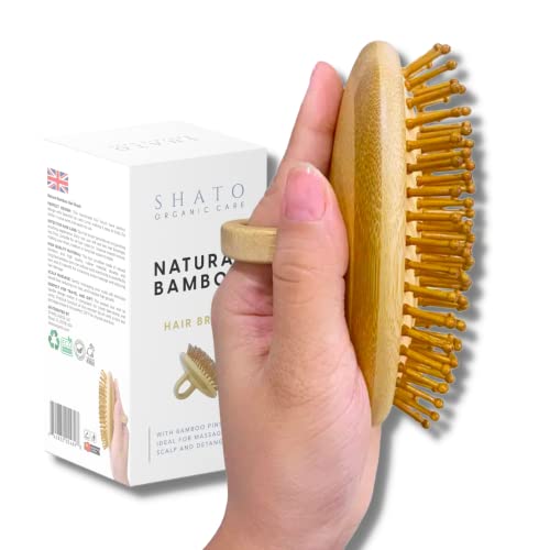 Tek Natural Boar Bristle Hair Brush for Gentle Styling Detangling - Medium Size