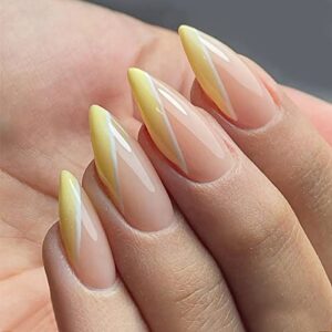 Yellow White Acrylic Nail Design Kit for Stylish Trendy Manicures