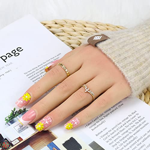 Yellow Flower Acrylic Nail Art Kit - Stylish, Durable, 24pc Set - Image 5