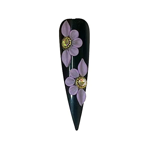 Violet acrylic nails for a trendy look. - Image 2