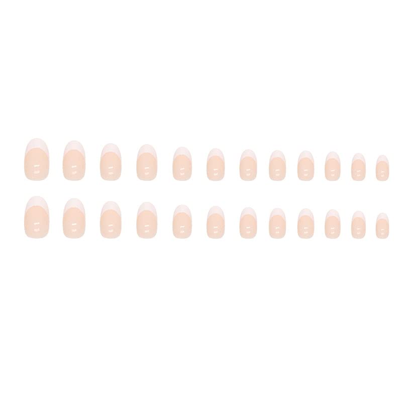 Classic White Tip Acrylic Nails - Elegant and Timeless Set - Image 3