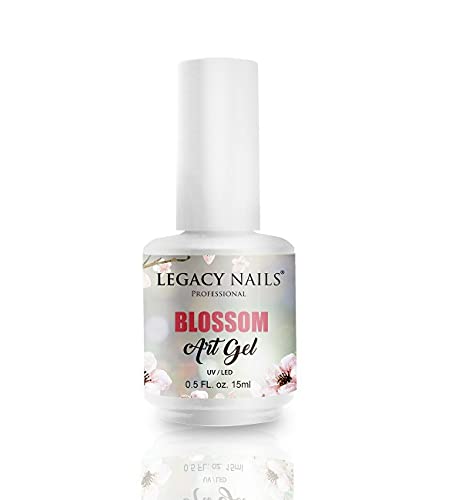 Gel nail art with blossom design.