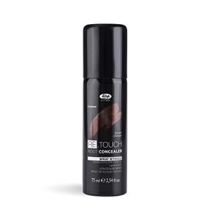 Temporary black hair spray for quick color change.