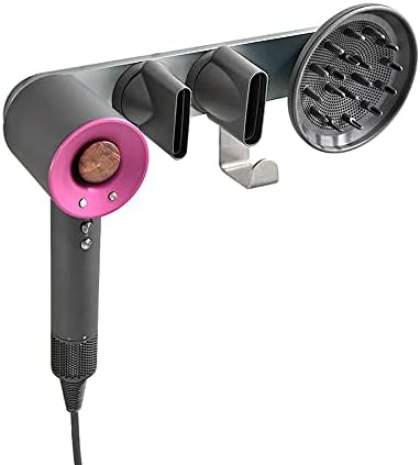 Hair dryer rack for storage and organization.