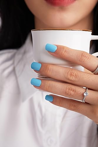 Blue acrylic nails for a stylish look. - Image 3