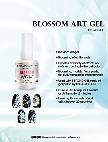 Gel nail art with blossom design. - Image 2