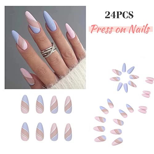 Matte Blue Acrylic Nails - Image 2