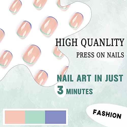 Baby Blue French Tip Nails - Image 4