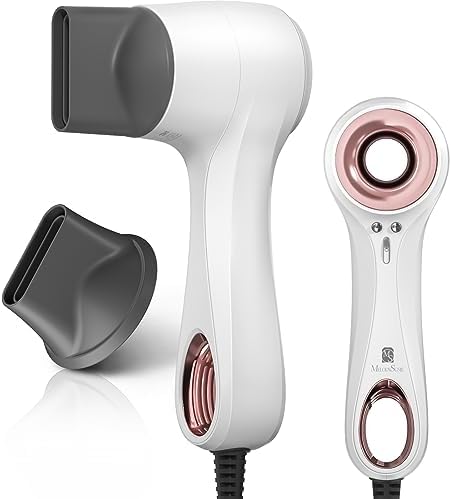 Compact, foldable blow dryer for on-the-go styling.