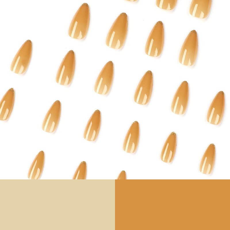 13-Piece Yellow Stiletto Acrylic Nails Set for Chic Nail Art - Image 2