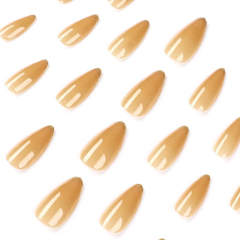13-Piece Yellow Stiletto Acrylic Nails Set for Chic Nail Art - Image 3