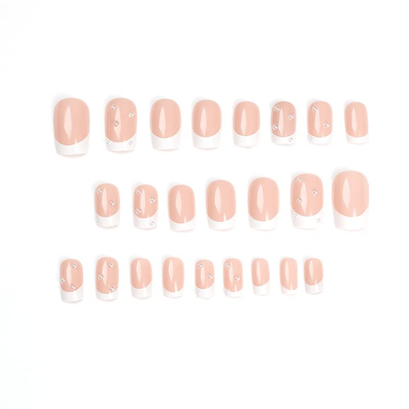 Short White Tip Acrylic Coffin Nails - 100 Count Pack - Image 3