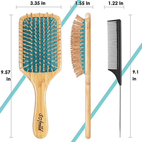 Eco-friendly bamboo hair brush for sustainable styling. - Image 4
