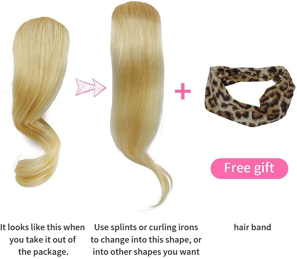 Blonde Human Hair Clip-In Bangs ? Short Version - Image 5