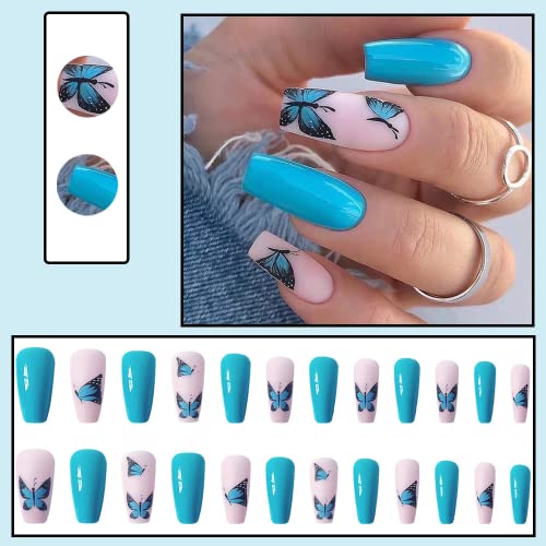?Blue Acrylic Nails in Various Shades? - Image 2