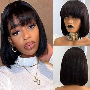 Yaki Human Hair Wig Short Straight 10 Inch