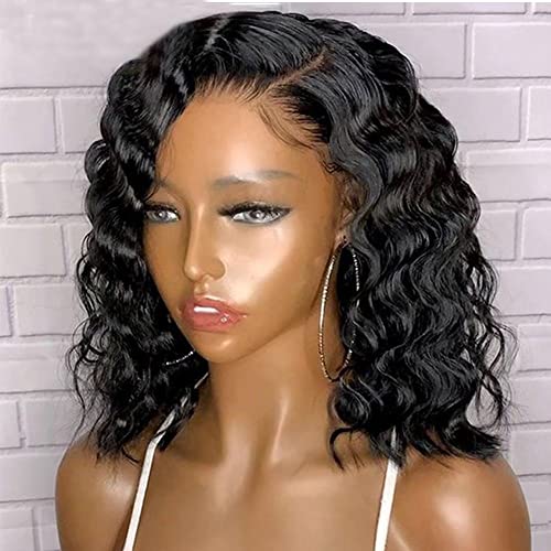 13x4 Wet & Wavy 100% Human Hair Lace Front Wig Natural Black