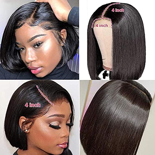 13x4 Lace Front Wig 150% Density Brazilian Virgin Human Hair, Natural Black - Image 4