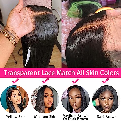 Black Straight Human Hair Lace Front Wig - Image 4