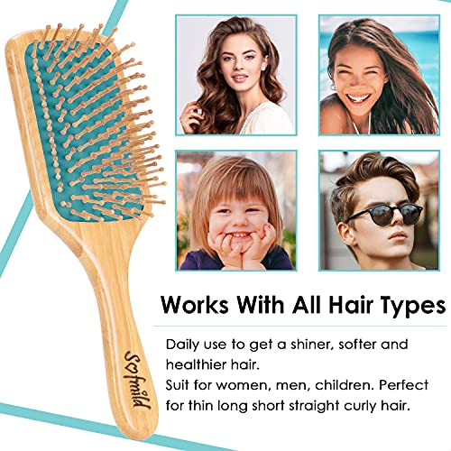 Eco-friendly bamboo hair brush for sustainable styling. - Image 5