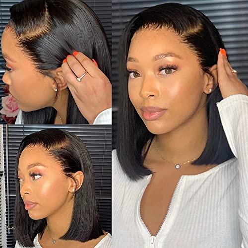 13x4 Lace Front Wig 150% Density Brazilian Virgin Human Hair, Natural Black - Image 5