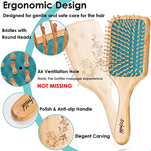 Eco-friendly bamboo hair brush for sustainable styling. - Image 2