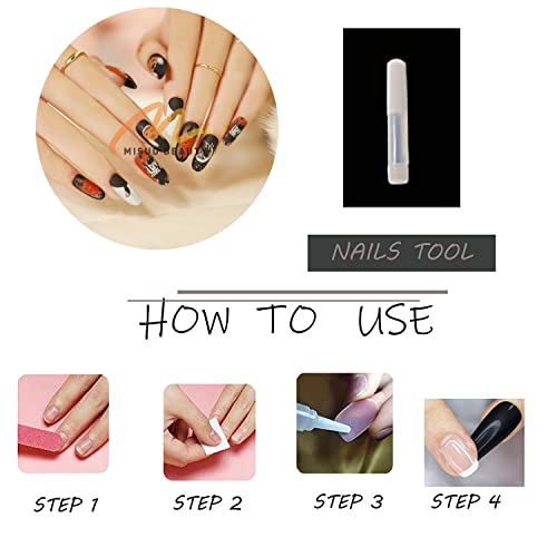All-black round acrylic nails. - Image 4