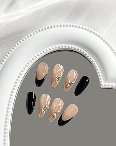 Short Almond Acrylic Nails Natural Finish 24 Piece Pack - Image 4