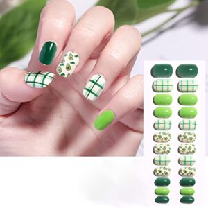 ?Avocado-themed acrylic nails design?