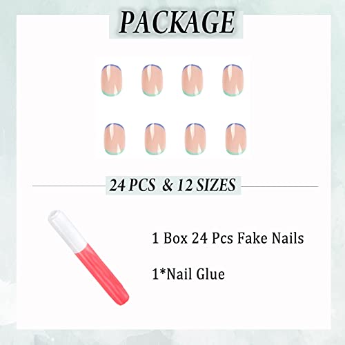 Baby Blue French Tip Nails - Image 5