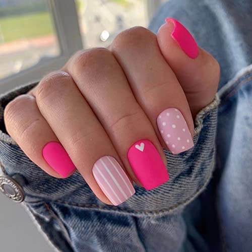Barbie pink nails with acrylic design.