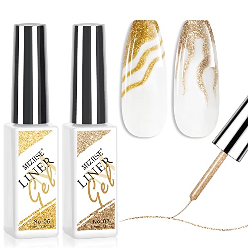 Black and gold gel nail art designs.