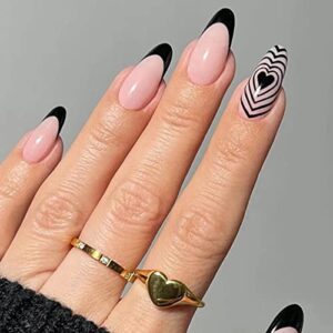 Black and white acrylic nails design.