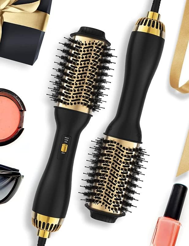 Black hair blow dryer brush for styling and drying. - Image 5