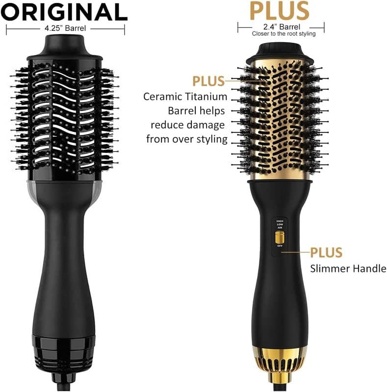 Black hair blow dryer brush for styling and drying. - Image 4