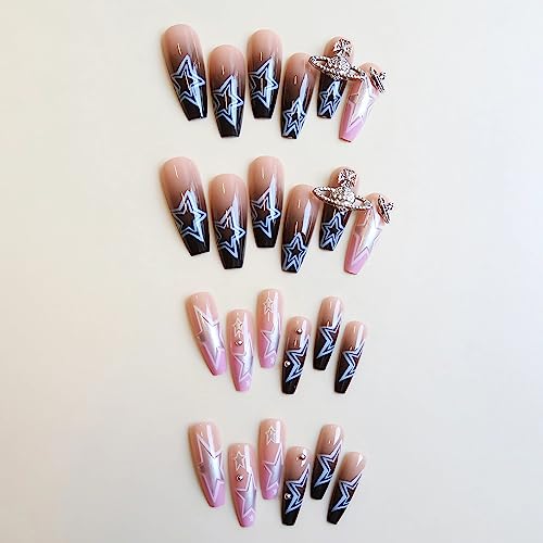 Black & Pink Acrylic Nails - Image 2