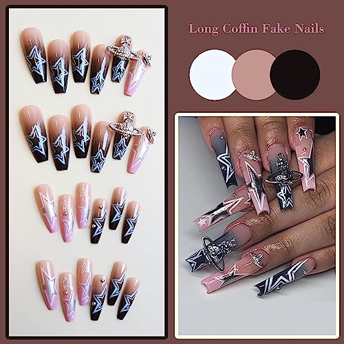 Black & Pink Acrylic Nails - Image 4