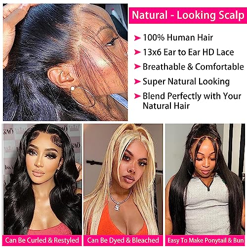 Black Straight Human Hair Lace Front Wig - Image 3