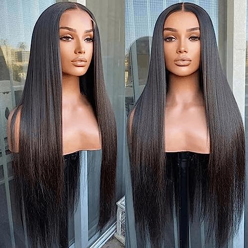 Black Straight Human Hair Lace Front Wig - Image 8