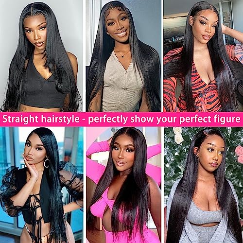 Black Straight Human Hair Lace Front Wig - Image 7