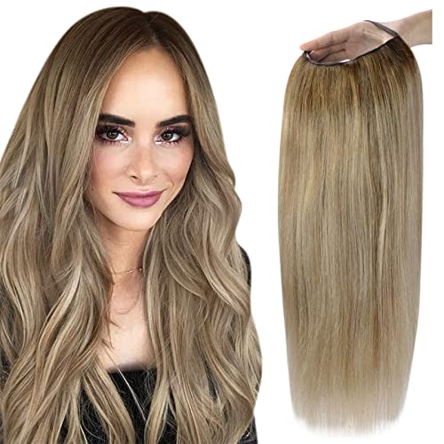 16 Inch Blonde Balayage 100% Human Hair Wig Loose Wave