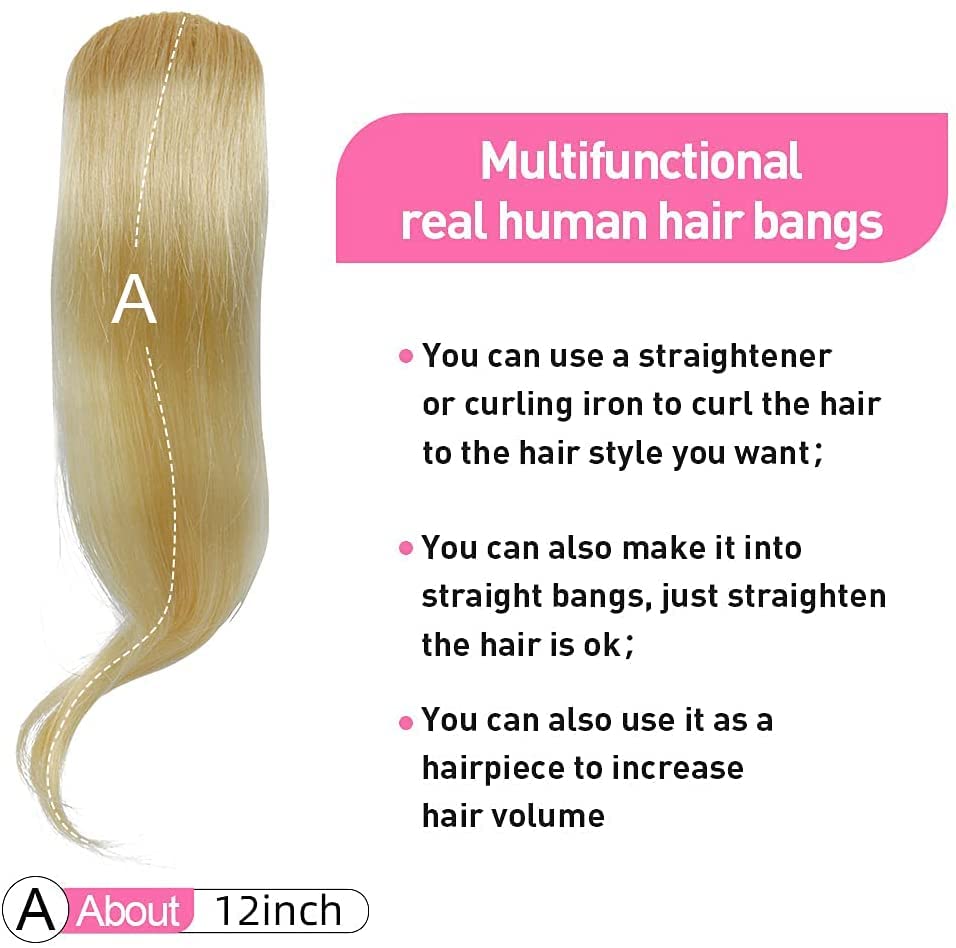 Blonde Human Hair Clip-In Bangs ? Short Version - Image 3