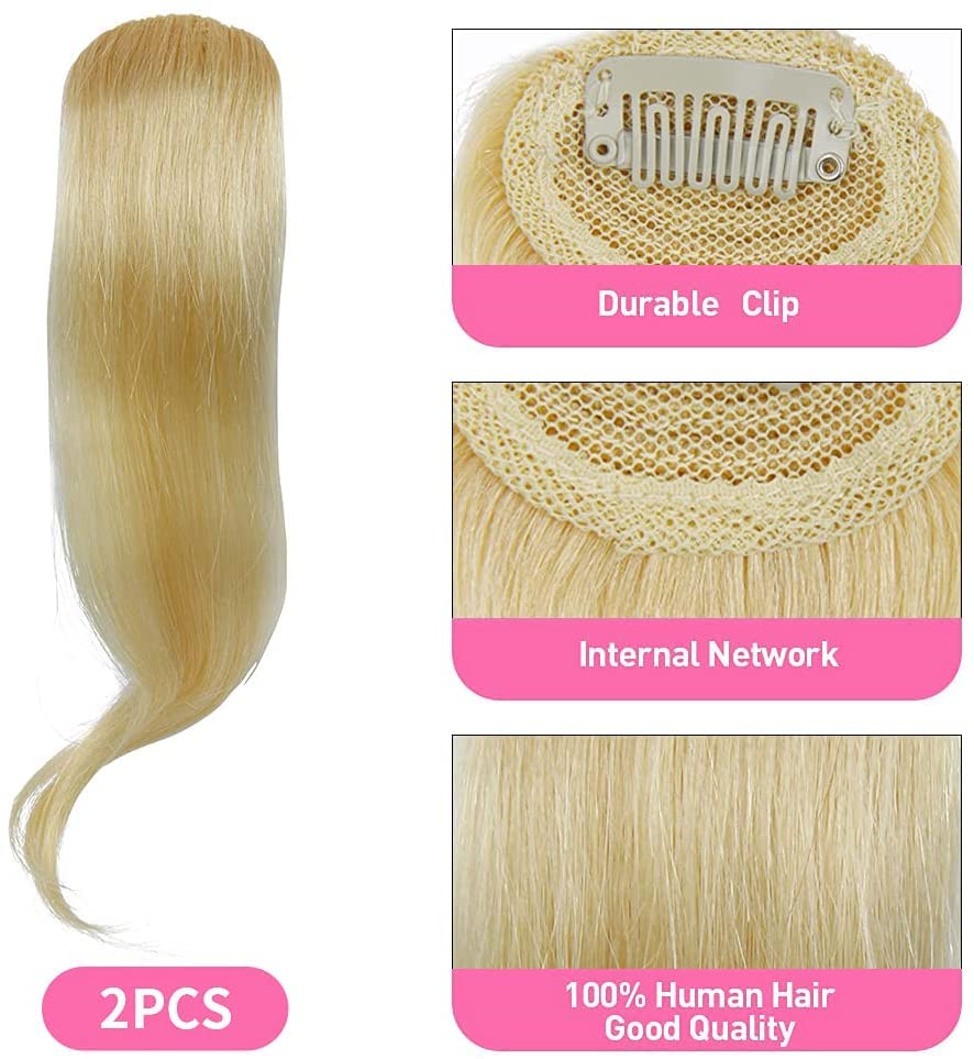 Blonde Human Hair Clip-In Bangs ? Short Version - Image 4
