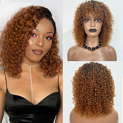 ?Blonde Kinky Curly Human Hair Wig?