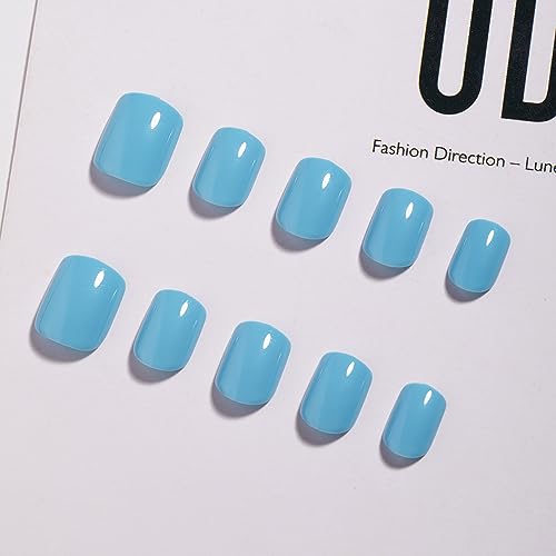 Blue acrylic nails for a stylish look. - Image 4