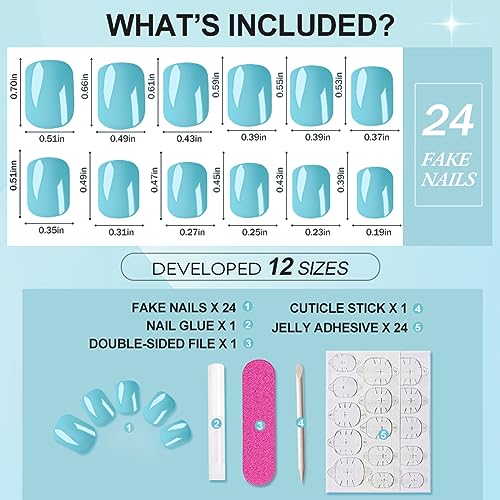 Blue acrylic nails for a stylish look. - Image 5