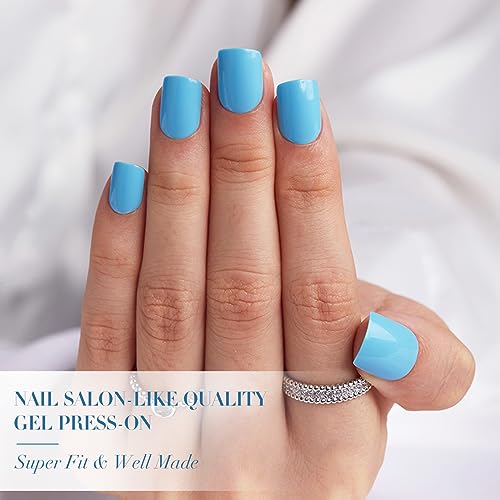 Blue acrylic nails for a stylish look. - Image 2